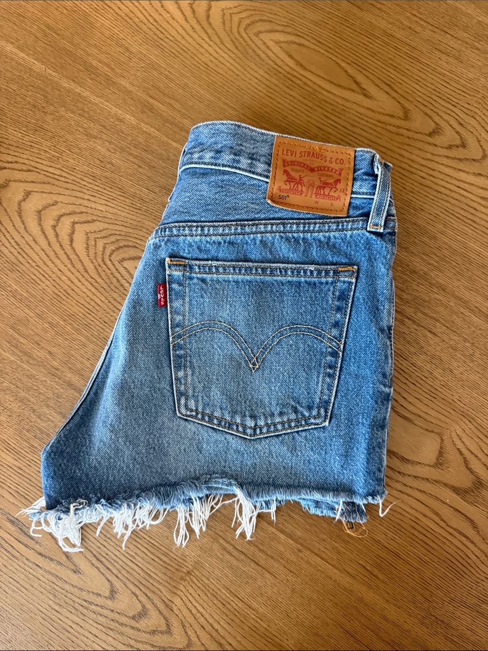 Levi’s distressed denim shorts